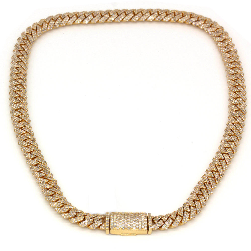 21 Carats F-VS Cuban Link Diamond Chain Necklace 116 Grams Solid 14k Gold
