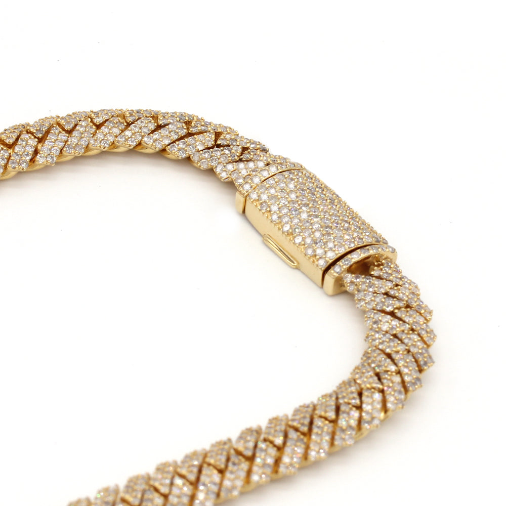 21 Carats F-VS Cuban Link Diamond Chain Necklace 116 Grams Solid 14k Gold