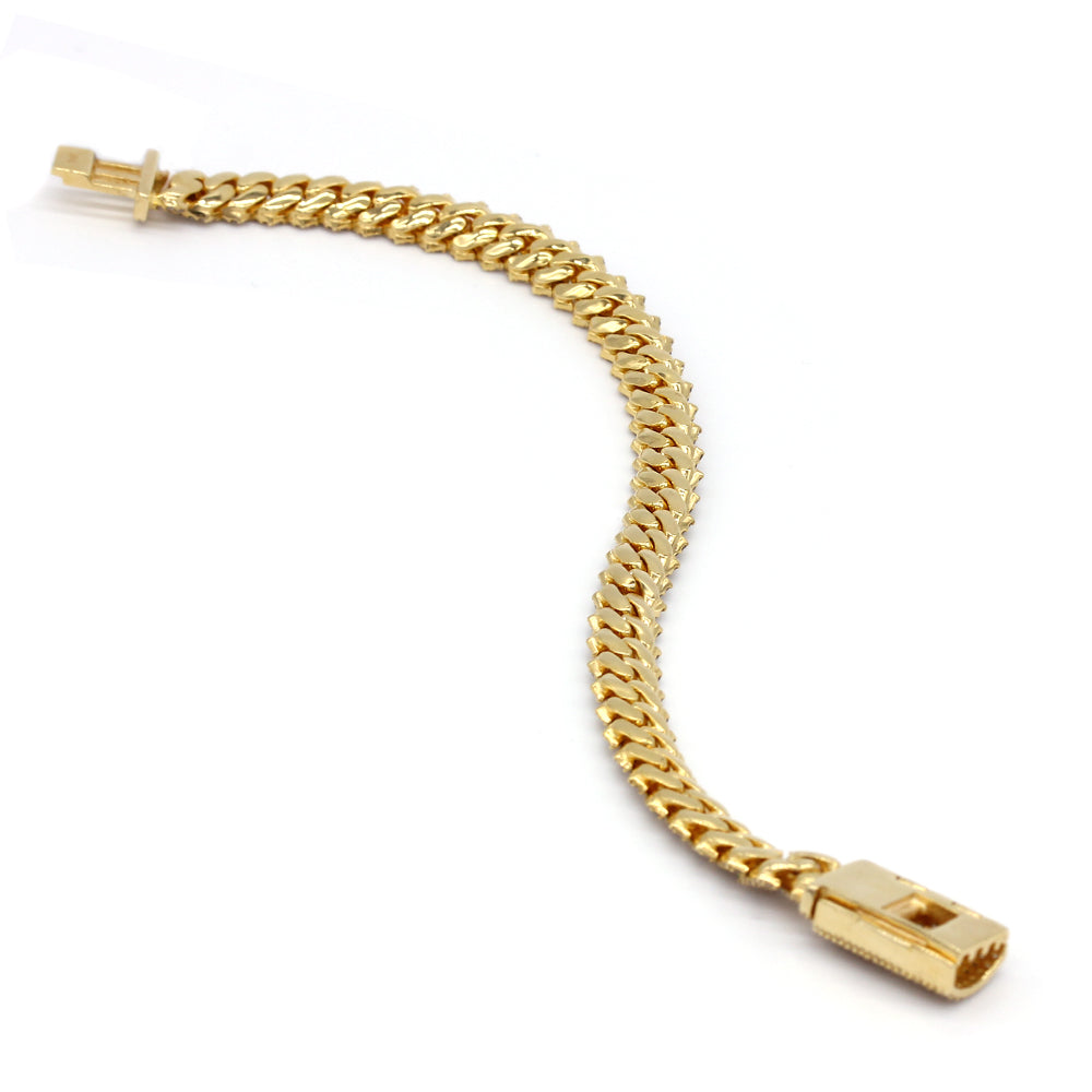 5.26 Carat F-VS Diamond Cuban Link Bracelet 31 Grams 14k Yellow Gold