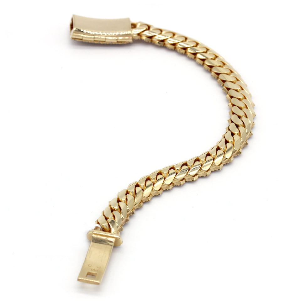 13.62 Carat F-VS Diamond Cuban Link Bracelet 90 Grams 14k Yellow Gold