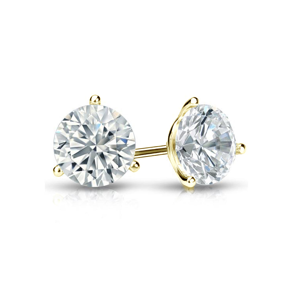 3.00 ctw Round Brilliant Diamond Martini Studs Earrings Set In 14k White Gold