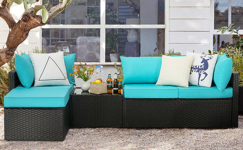 Vitesse 5 Pieces Patio Furniture Sets with Ottoman PF05