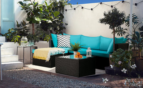 Vitesse 5 Pieces Patio Furniture Sets with Ottoman PF05