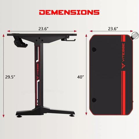 Vitesse T-Shaped Esport Gaming Desk, Ergonomic Office PC Computer Table TD01