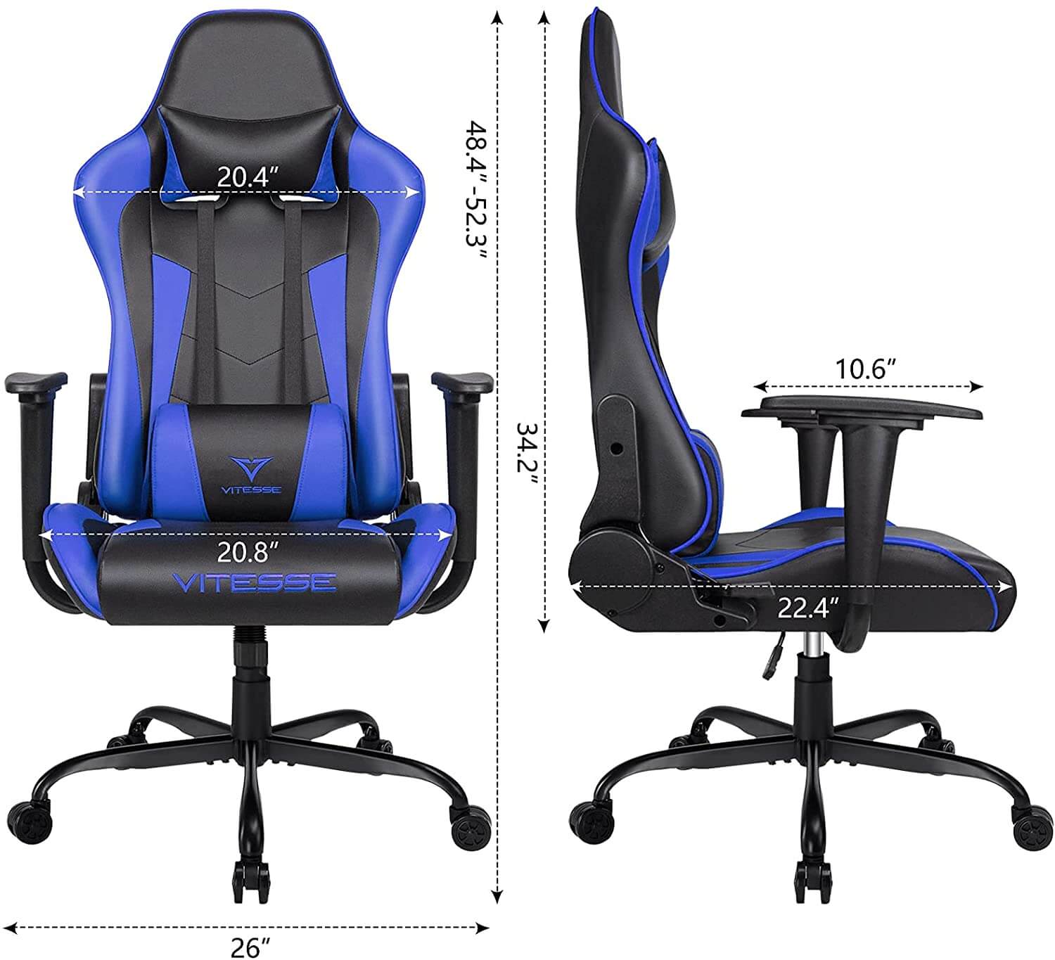 Vitesse Ergonomic Gaming Chair for Adults, 300 lbs PC Computer Chair VGC01