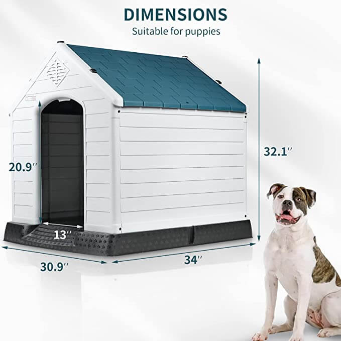 Dimension of OFIKA Indoor/Outdoor Durable Dog House with Air Vents and Elevated Floor DH01