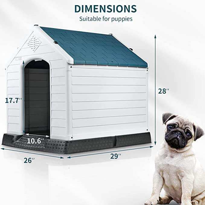 Dimension of OFIKA Indoor/Outdoor Durable Dog House with Air Vents and Elevated Floor DH01