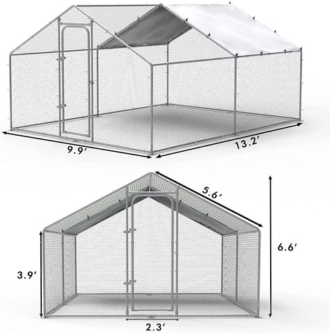 Vitesse Large Metal Chicken Coop with Waterproof and Anti-UV Cover CC01