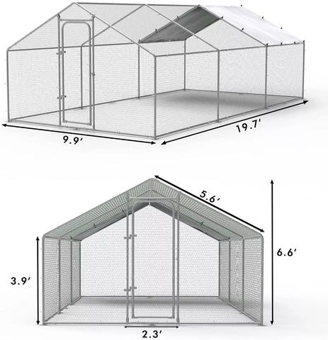 Vitesse Large Metal Chicken Coop with Waterproof and Anti-UV Cover CC01