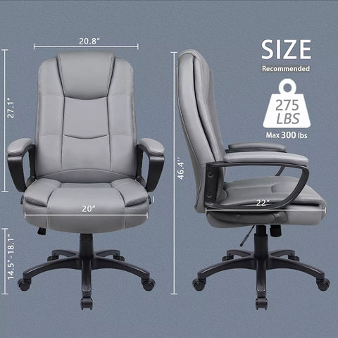 OFIKA Ergonomic Home Office Chair, High Back Executive Computer Chair, Grey OFC04