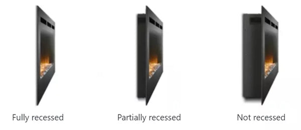 Vitesse 36 inch Wall Mounted & Recessed Electric Fireplace VFP01, 750W-1500W