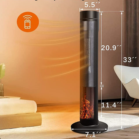 BOSSIN Ceramic Quiet-Heating Electric Space Heater with Thermostat and Timer SP01