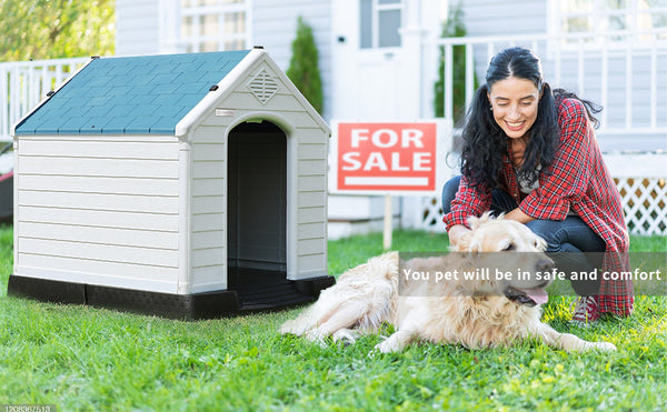 OFIKA Indoor/Outdoor Durable Dog House with Air Vents and Elevated Floor DH01