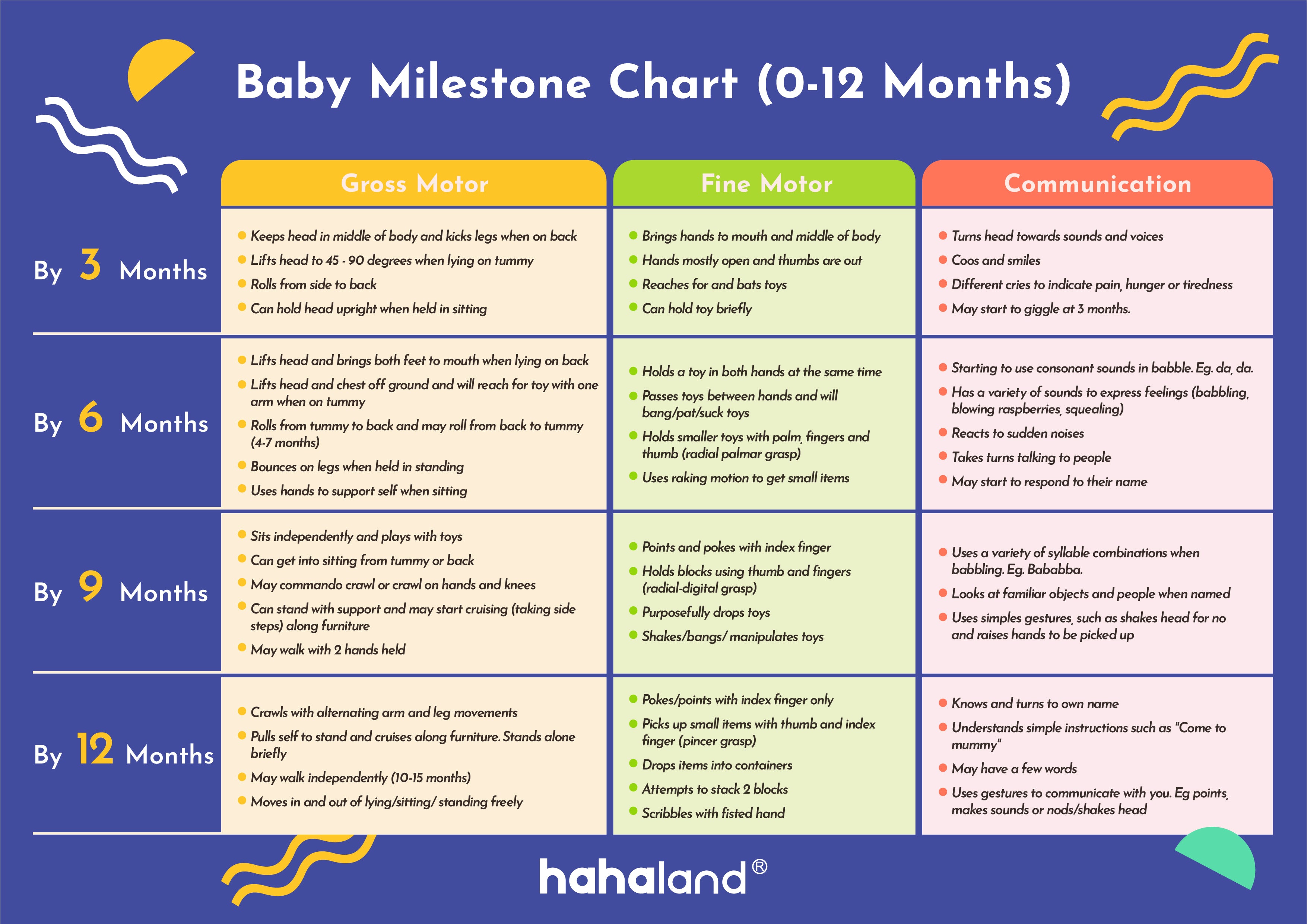 What are the developmental milestone 0 to 12 months? – Hahaland