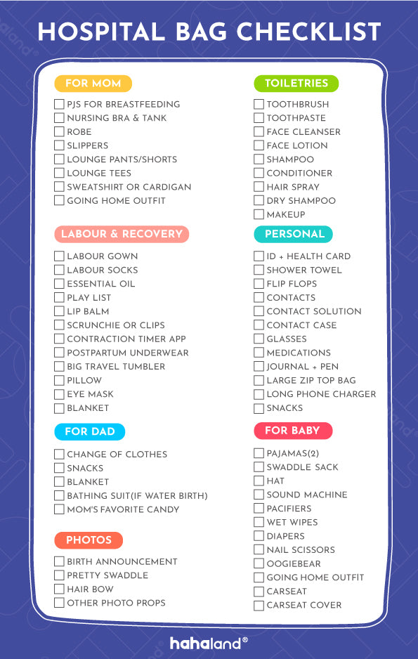 hopistal bag checklist for first time mom
