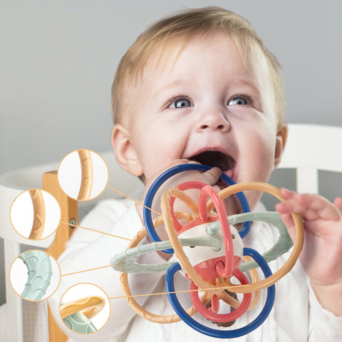 baby grasping rattle teether toys