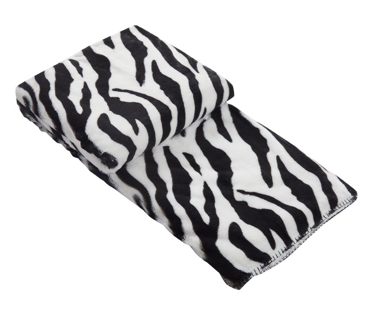 Regal Comfort - Zebra - Faux Fur Plush Throw Blanket 50