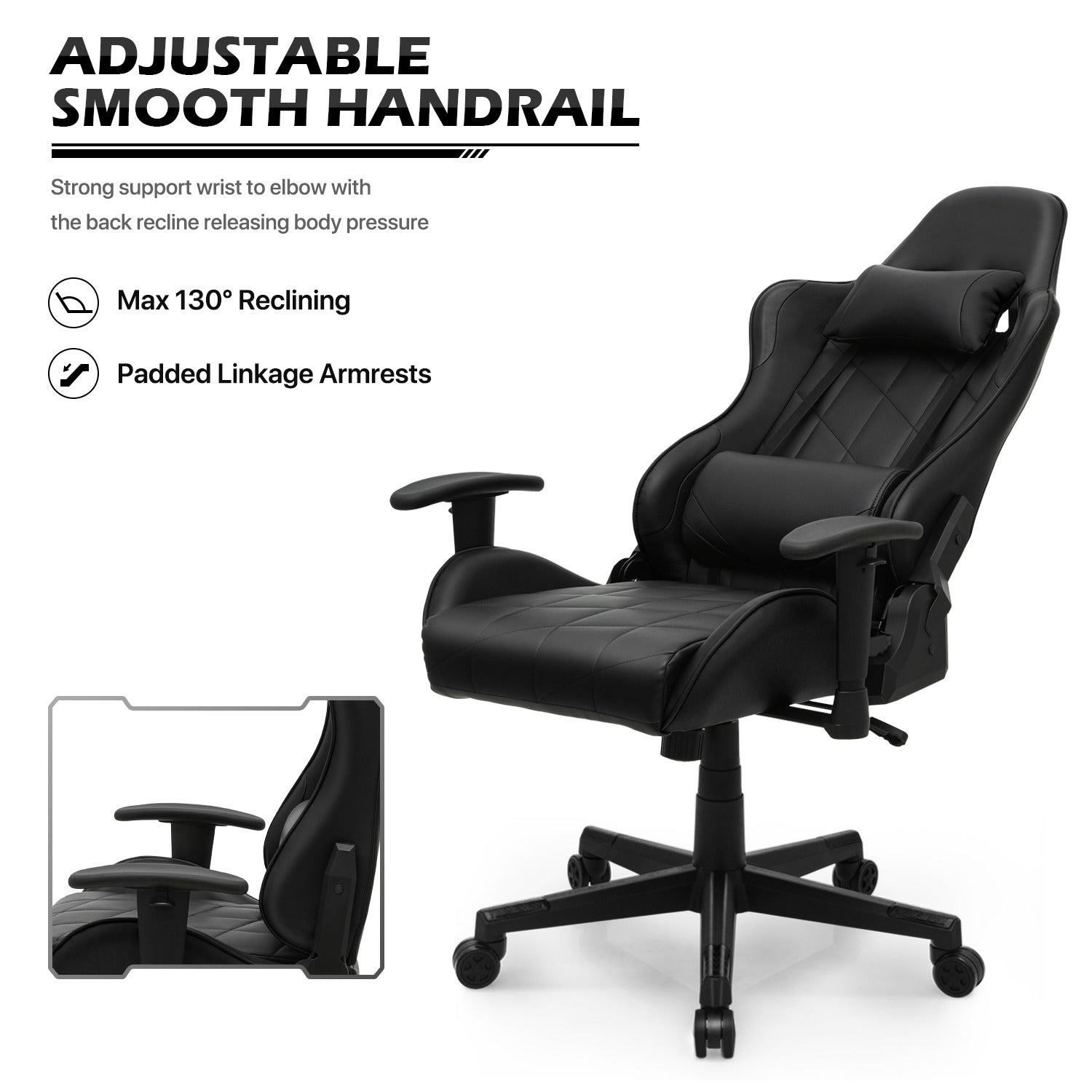 Gaming Chair w/Lumbar Support & Headrest #005