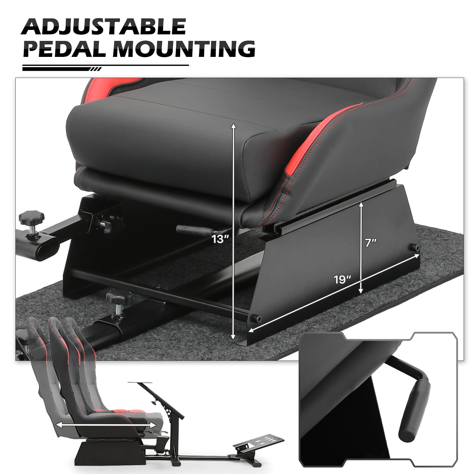 Racing Simulator Cockpi - Adjustable Gaming Seat - Red