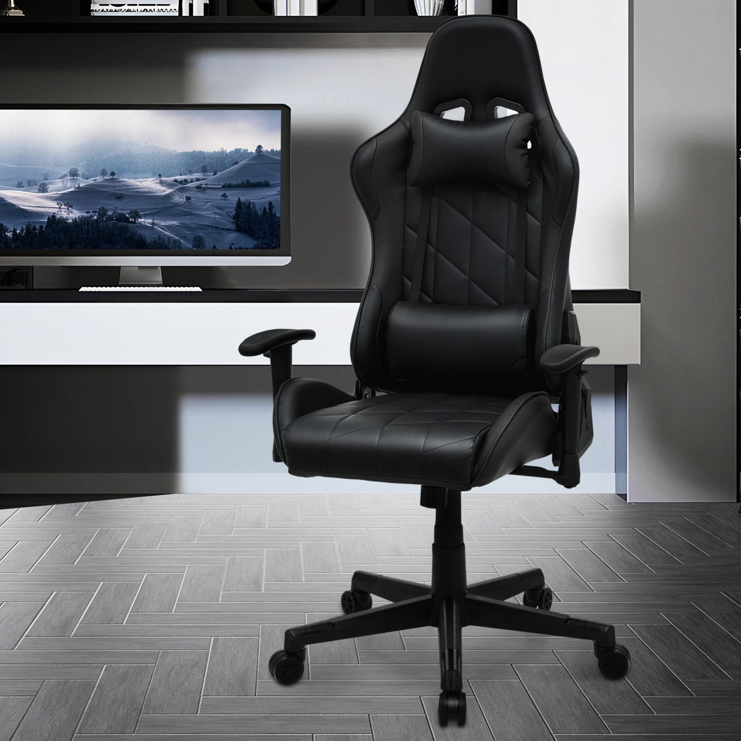 Gaming Chair w/Lumbar Support & Headrest #005