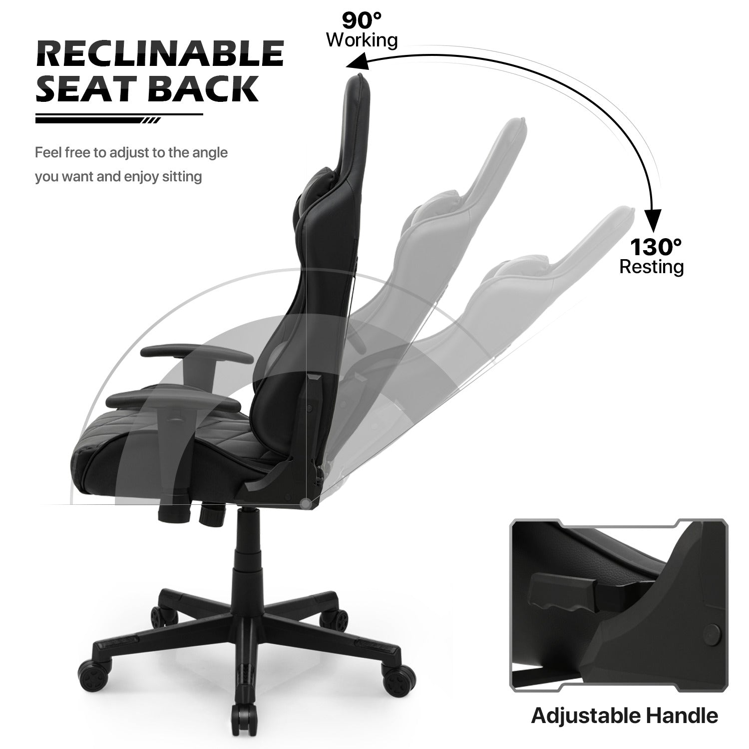 Gaming Chair w/Lumbar Support & Headrest #005