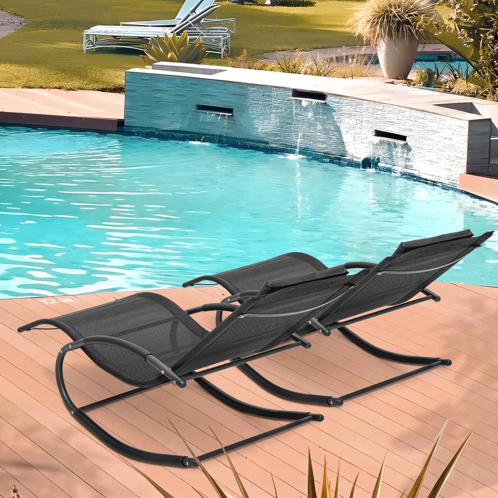 Set of 2 Rocking Lounge Chair - Zero Gravity Chair