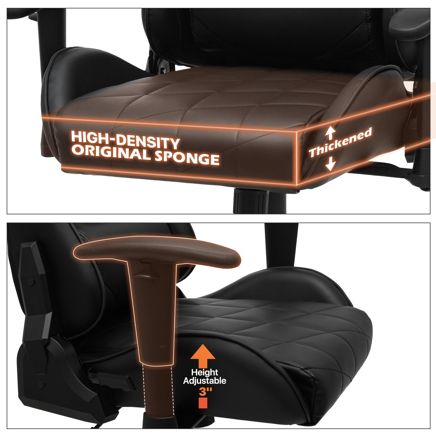 Gaming Chair w/Lumbar Support & Headrest #005