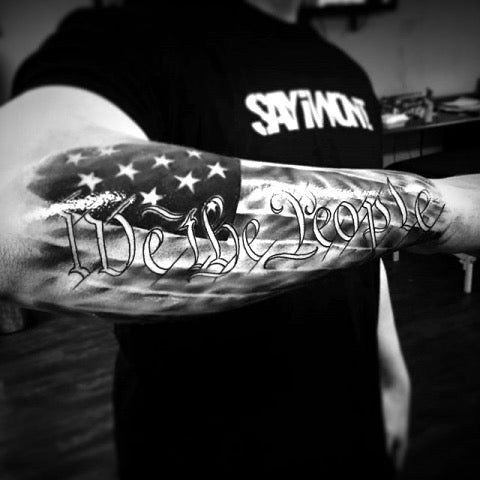 American Flag Sleeve Tattoo