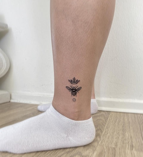 Ankle Bee Tattoo