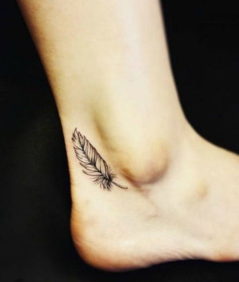 Ankle Feather Tattoo