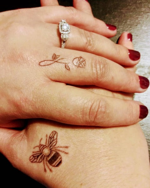 Bee Finger Tattoo