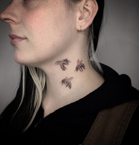 Bee Neck Tattoo