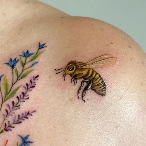 Bee Shoulder Tattoo