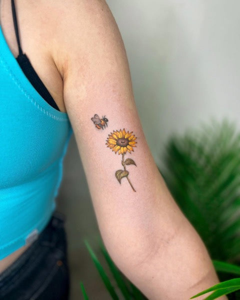 Bee Sunflower Tattoo