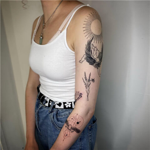 Black Patchwork Tattoos