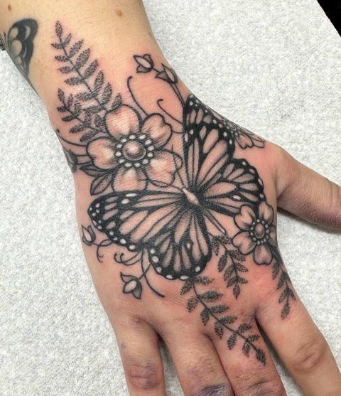 Butterfly Hand Tattoo