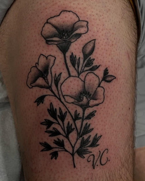 California Poppy Tattoo