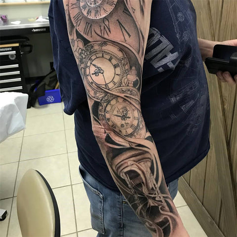 Clock Sleeve Tattoo