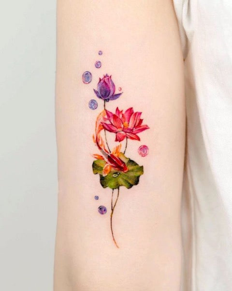 Color Lotus Flower Tattoo