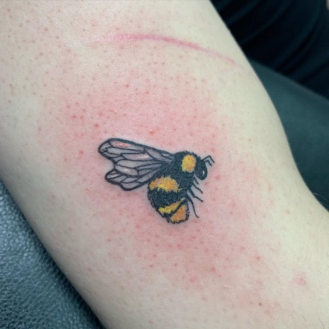 Colorful Bee Tattoo