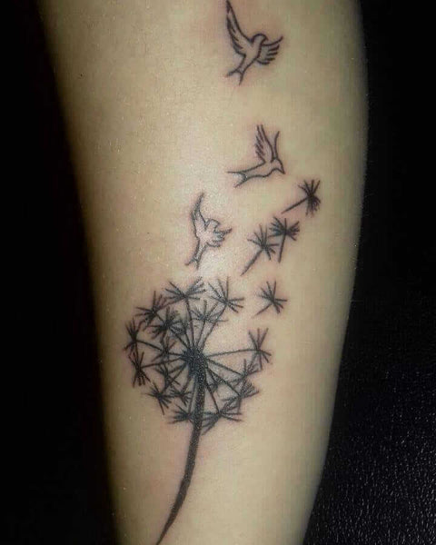 Dandelion Bird Tattoo