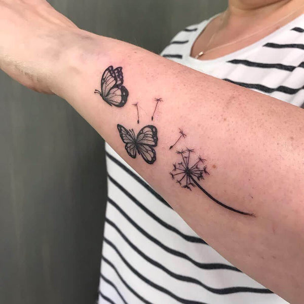 Dandelion Butterfly Tattoo