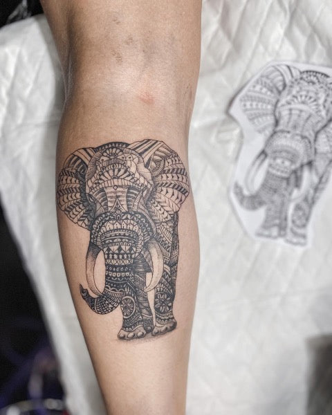 Elephant Mandala Tattoo