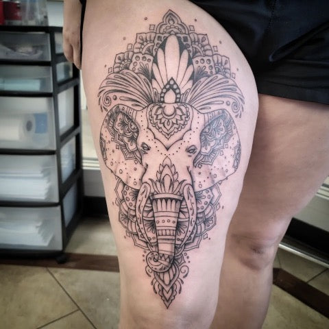 Elephant Mandala Tattoo