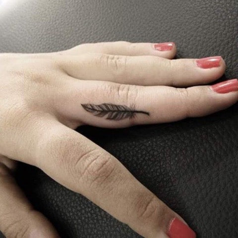 Feather Finger Tattoo