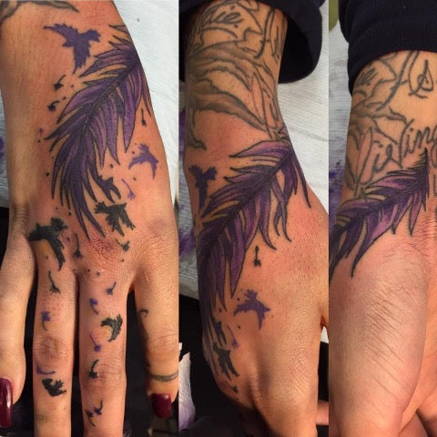 Feather Tattoo on Hand
