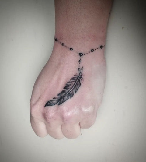 Feather Tattoo on Hand