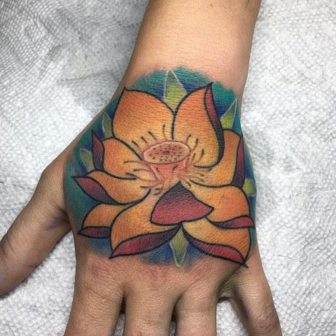 Flower Hand Tattoo