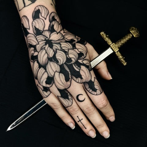 Flower Hand Tattoo