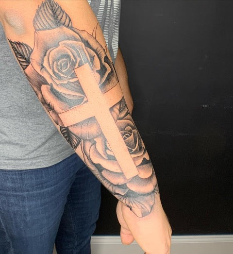 Forearm Rose Tattoos For Men